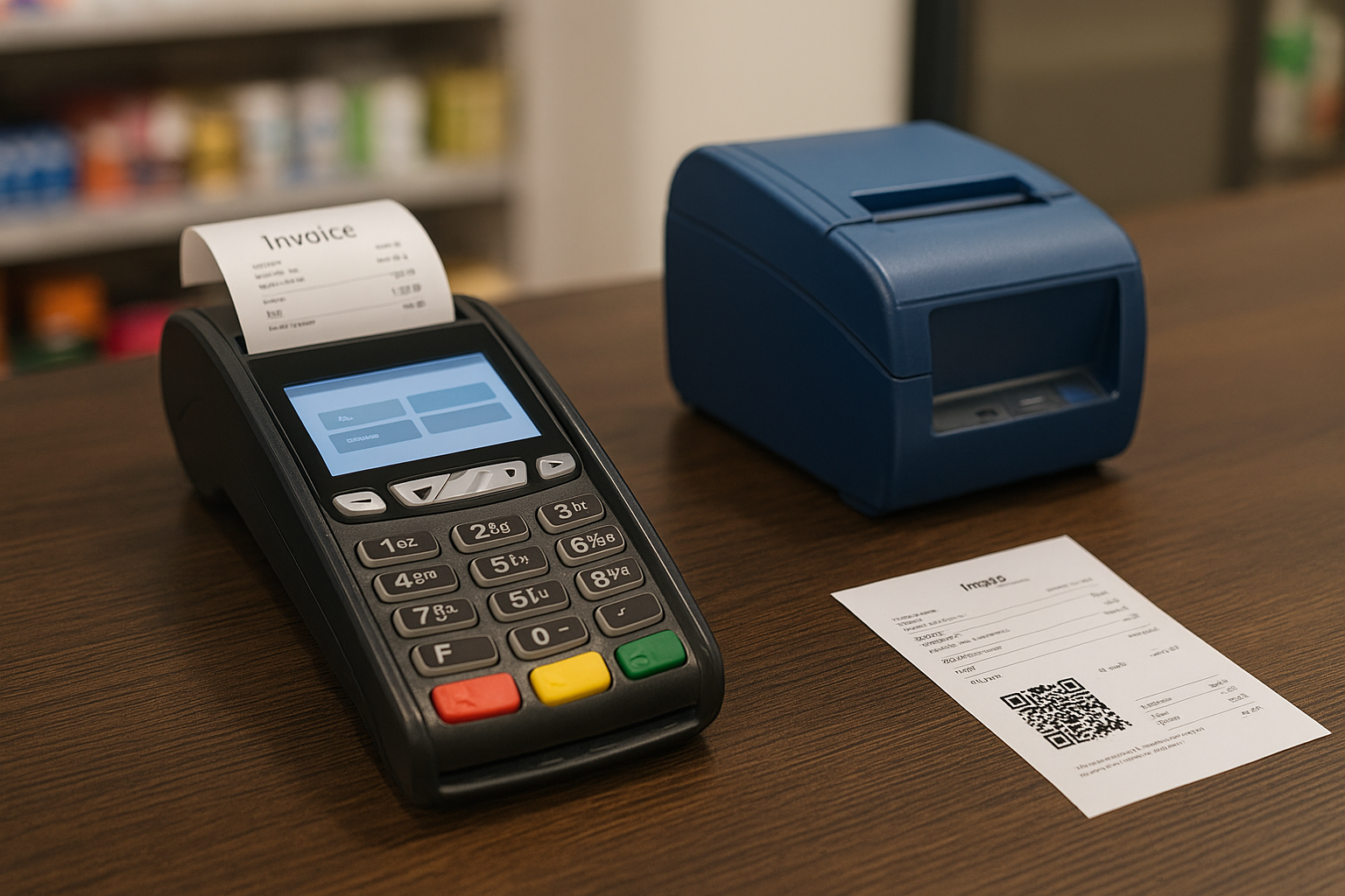 POS system printing a digital invoice with QR code for FBR compliance