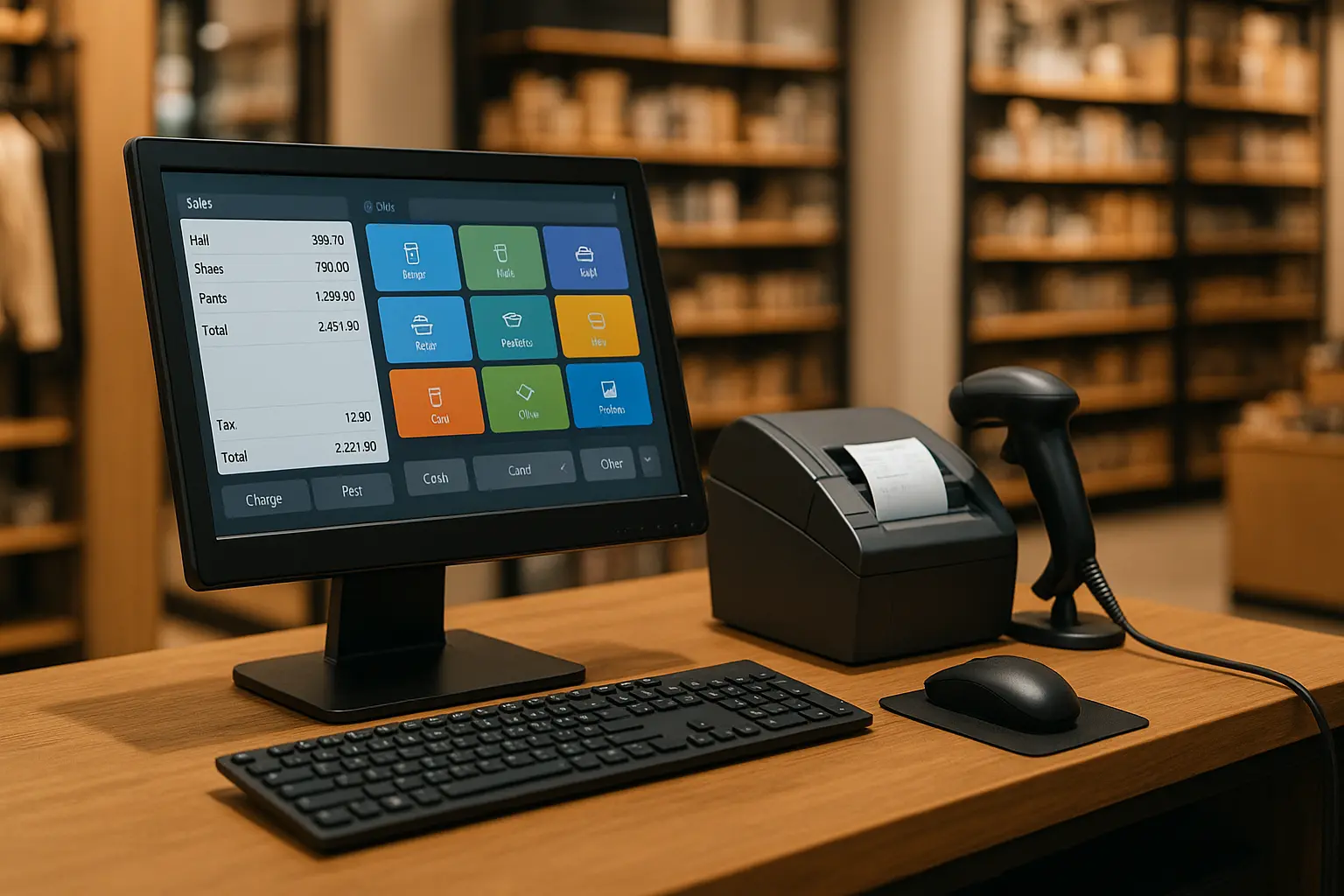 Realistic view of a POS software system used in retail businesses across Pakistan