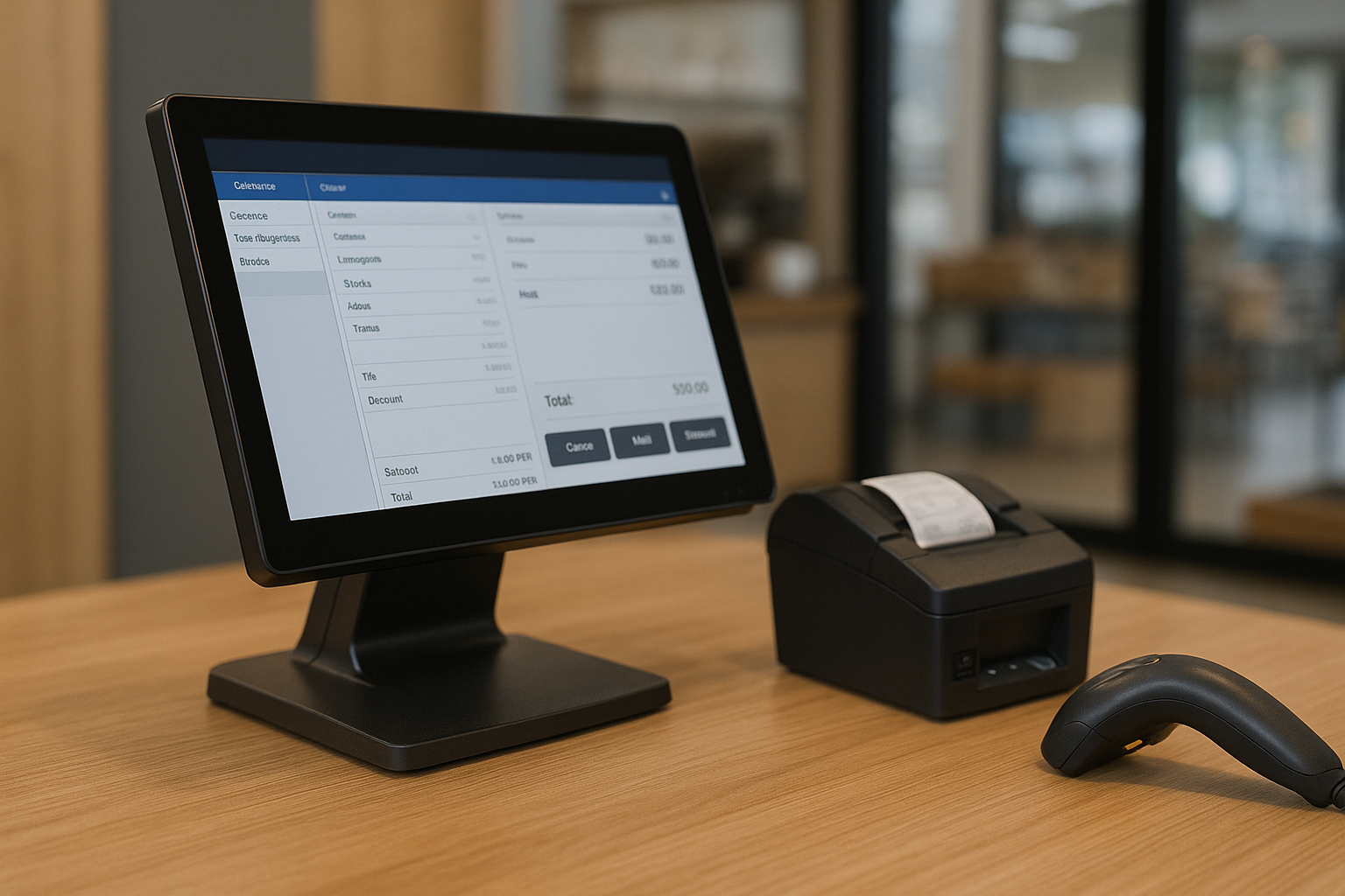 Realistic POS software and hardware setup for retail business