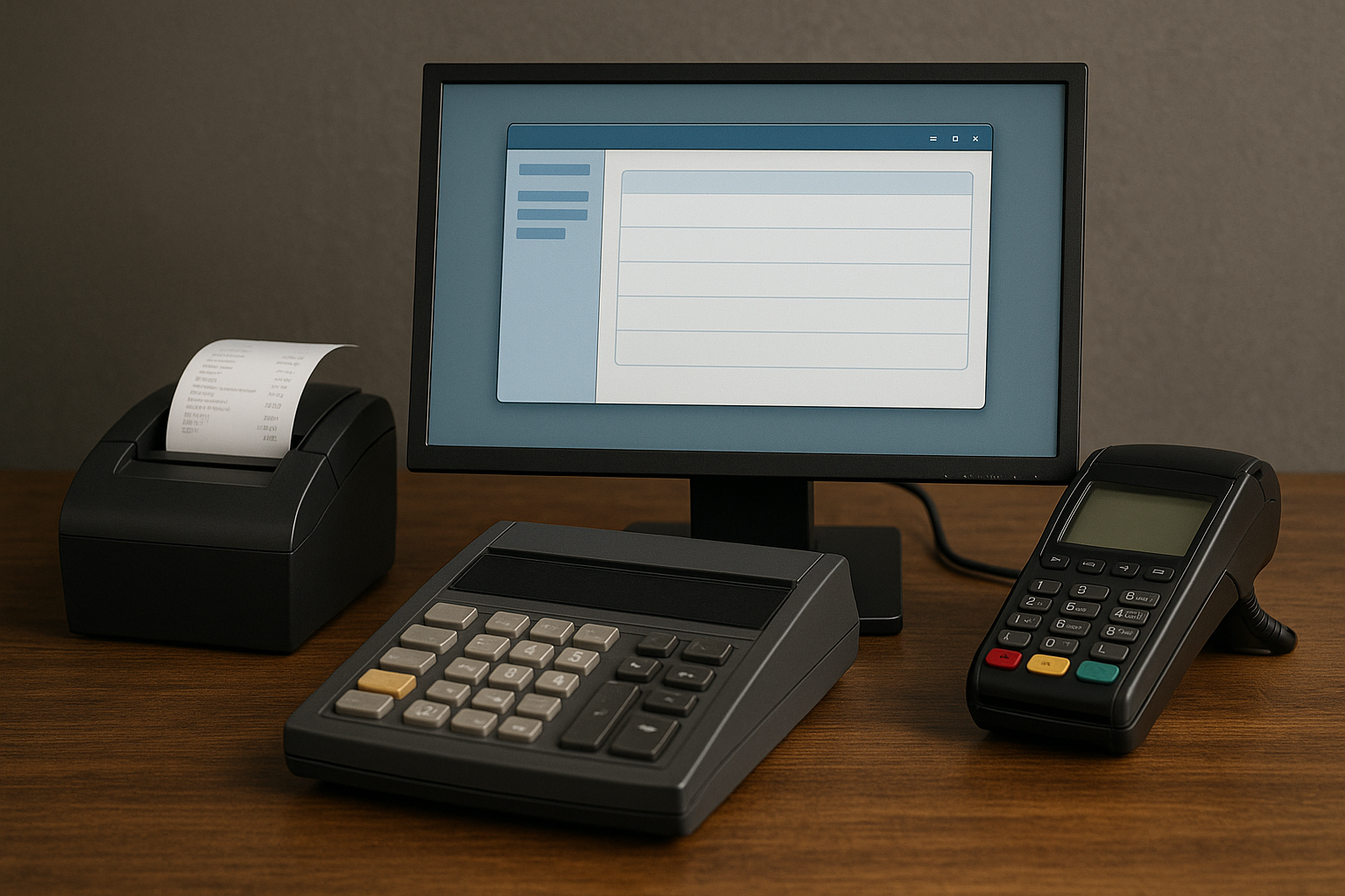 Modern POS setup with e-invoicing software interface for retail compliance
