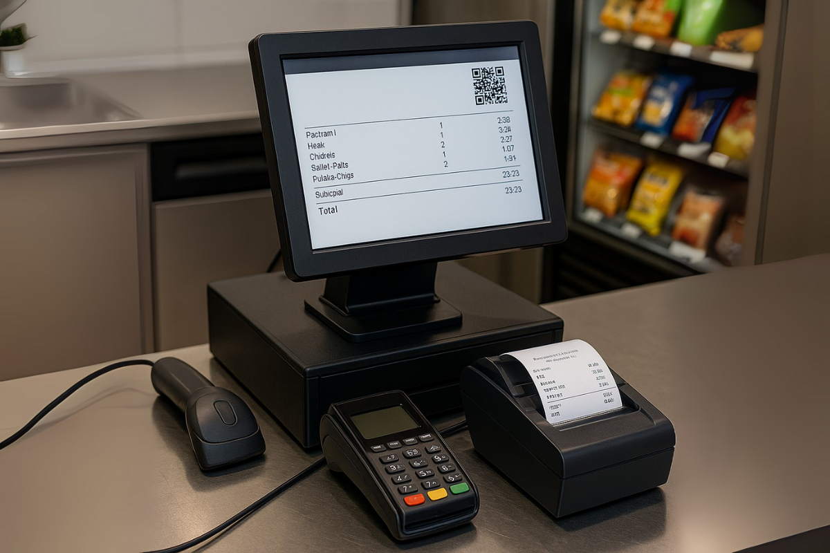 A modern POS system connected to FBR’s digital invoicing, enabling real-time transaction reporting and compliance.