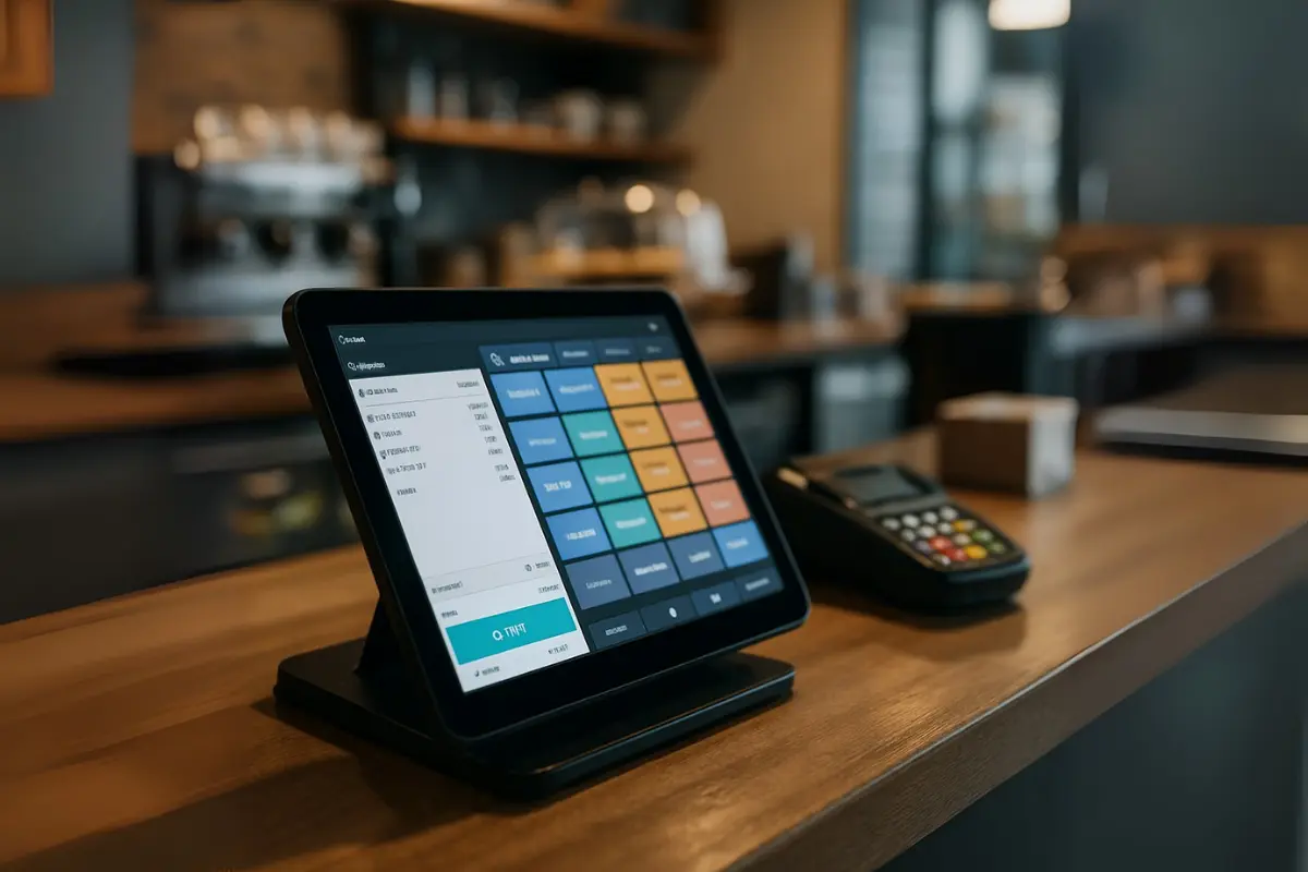 A modern POS system streamlining restaurant and café operations

