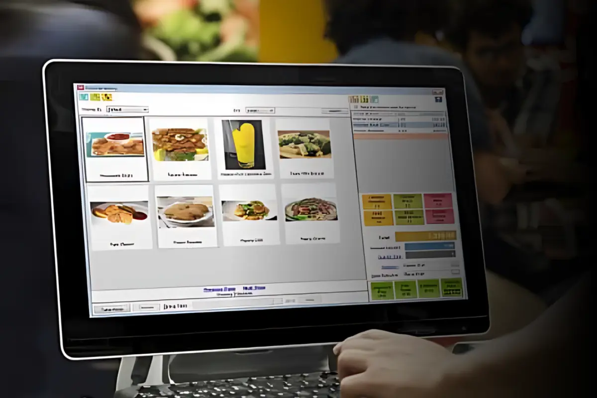 Modern POS system setup at a bakery counter in Pakistan