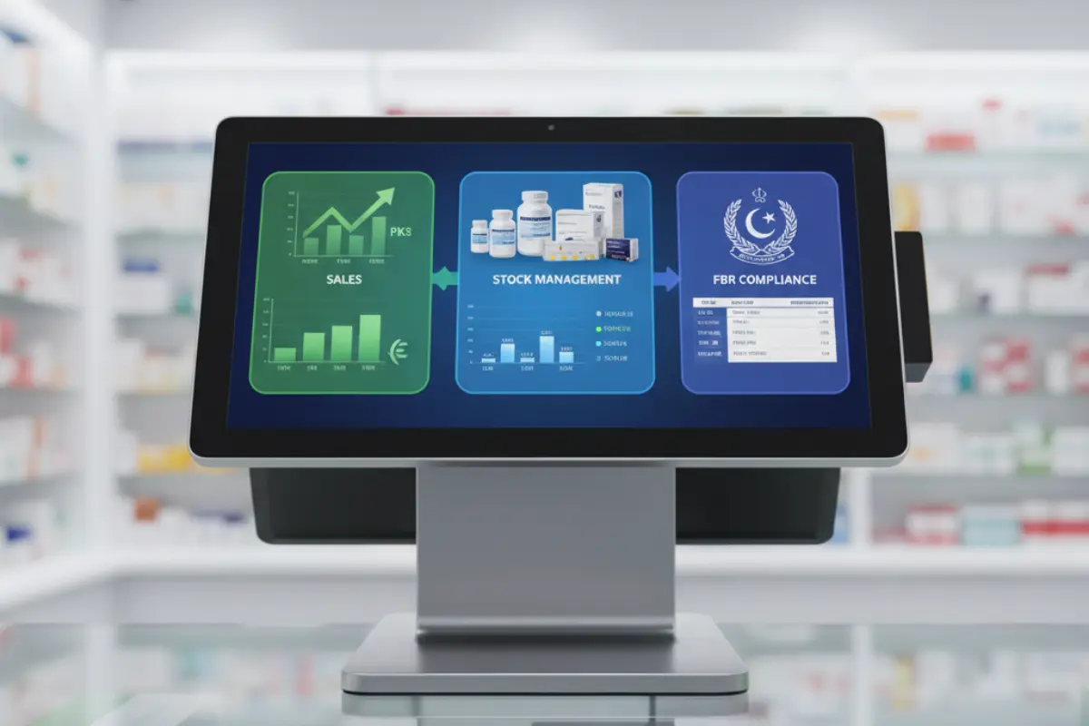 Pharmacy POS Software in Pakistan helps manage sales, stock, and FBR compliance easily.