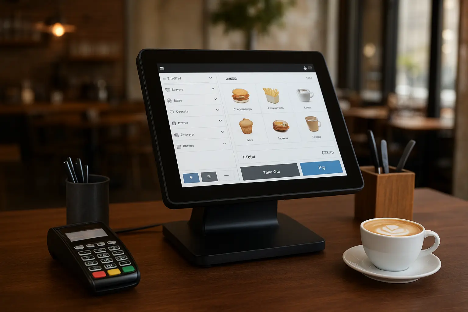 Modern POS system helping restaurants and cafés manage sales and inventory efficiently