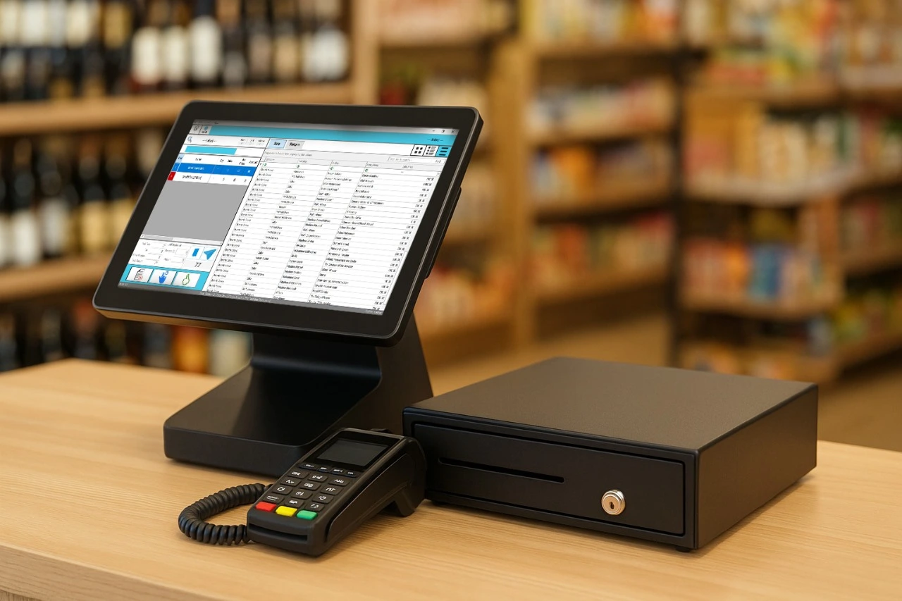 Professional representation of POS software interface used for business management