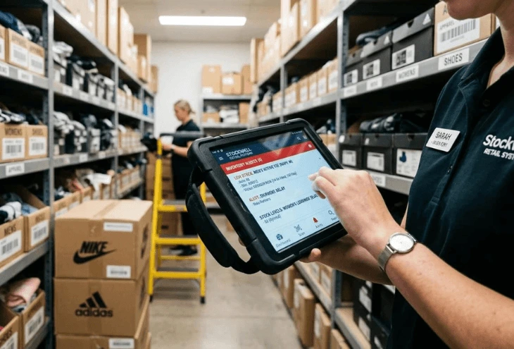 A split-screen visual comparing a messy handwritten logbook with a clean, organized mobile inventory management app.