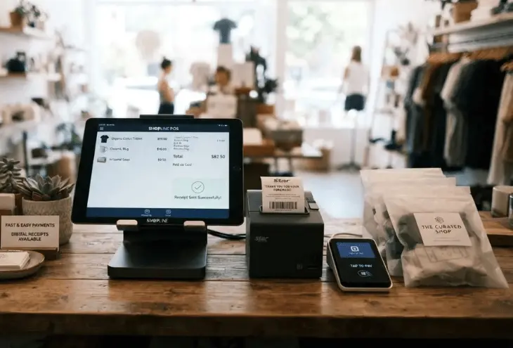 Modern retail POS software enabling faster checkout and improving customer experience in a retail store