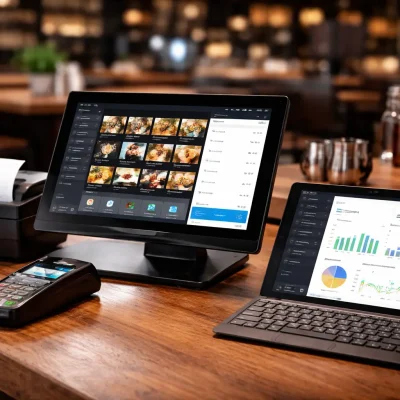 All-in-One Restaurant POS System showing billing inventory orders and reports dashboard