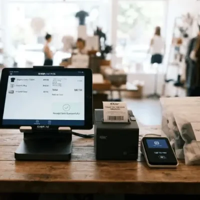 Modern retail POS software enabling faster checkout and improving customer experience in a retail store
