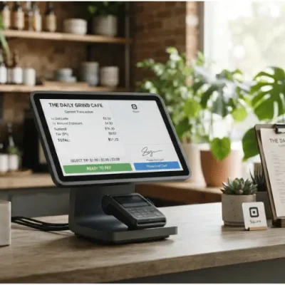 POS software in Karachi displaying digital billing and payment processing in a modern café