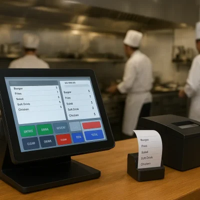 A modern POS with kitchen order tracking system streamlining restaurant operations.